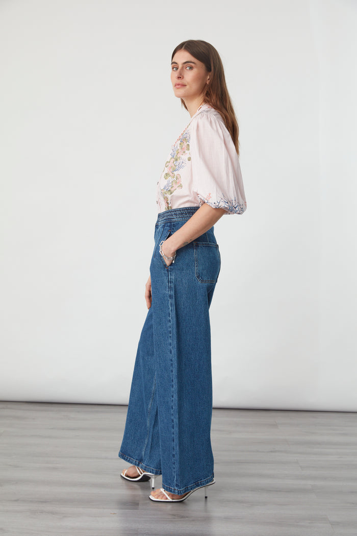 Zena Blouse | Indigo Coral