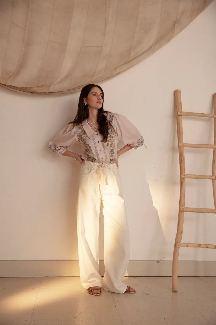 Zena Blouse | Indigo Coral