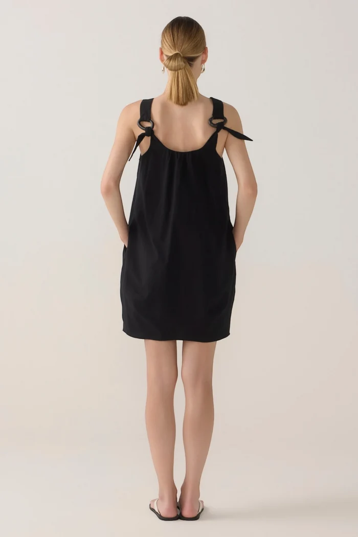 Zoey Dress | Black Spotty Cotton